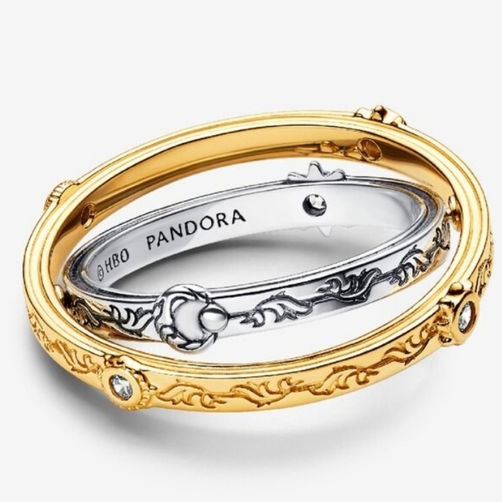 Authentic NEW Pandora Game of Thrones Spinning Astrolabe Ring 14GP CZ S925ALE - Picture 5 of 11